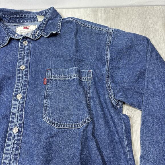 Large Men's Levis Jean Jacket Red Tab 100% Cotton Coat - Picture 7 of 14